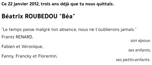 Béatrix ROUBEDOU