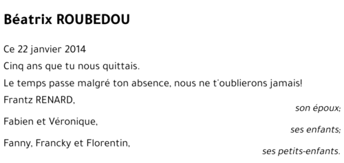 Béatrix ROUBEDOU