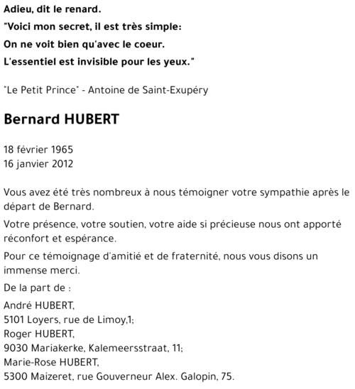 Bernard HUBERT