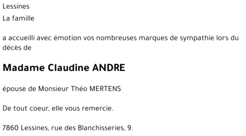 Claudine ANDRE