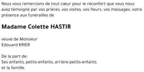 Colette HASTIR