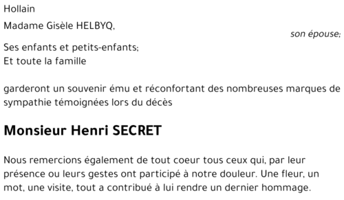 Henri SECRET