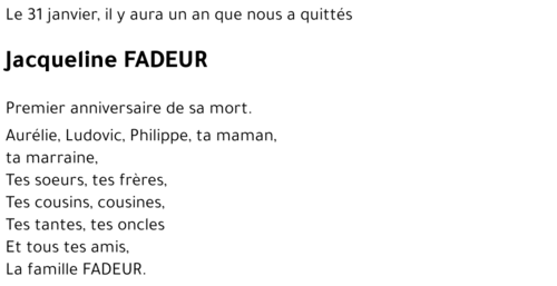 Jacqueline FADEUR