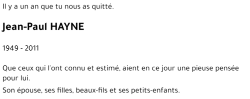 Jean-Paul HAYNE