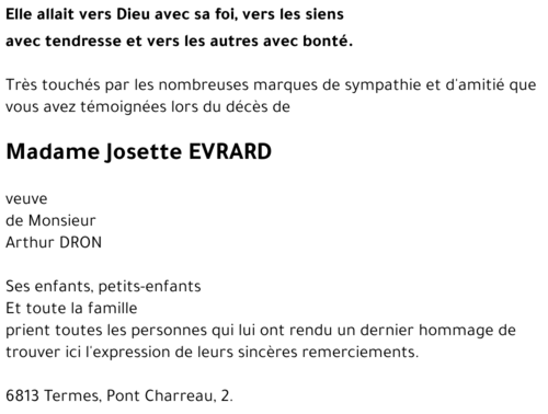 Josette EVRARD