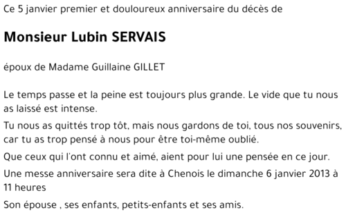 Lubin SERVAIS