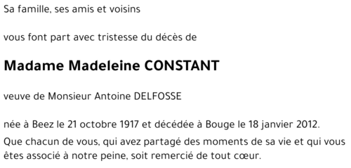 Madeleine CONSTANT