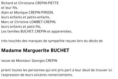 Marguerite BUCHET