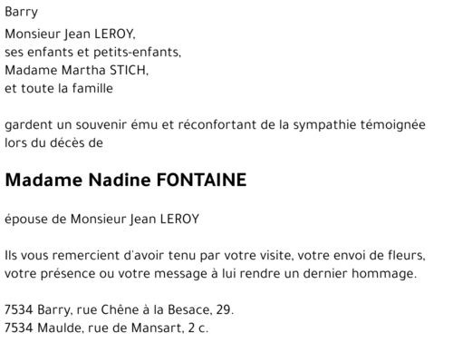 Nadine FONTAINE