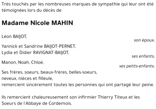 Nicole MAHIN