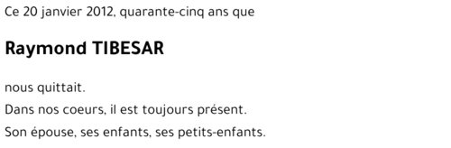 Raymond TIBESAR