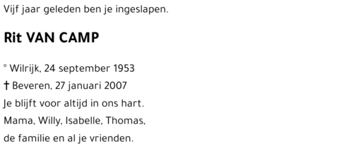 Rit VAN CAMP