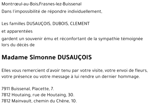 Simonne DUSAUCOIS