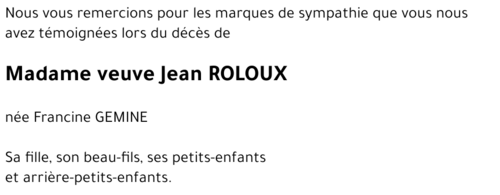 veuve Jean ROLOUX