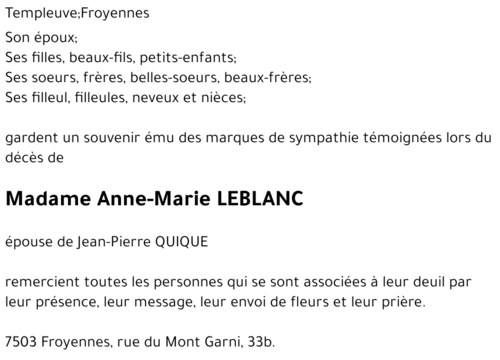 Anne-Marie LEBLANC