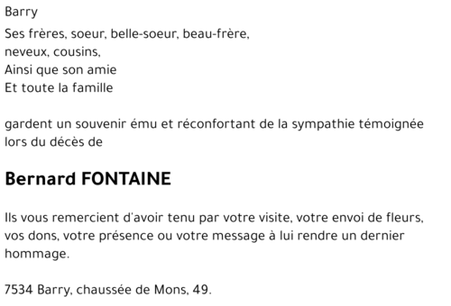 Bernard FONTAINE