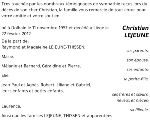 Christian LEJEUNE