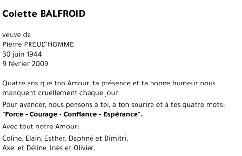 Colette BALFROID