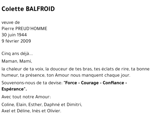 Colette BALFROID