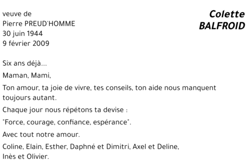 Colette BALFROID