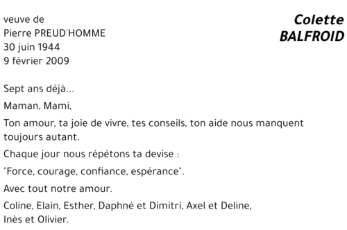 Colette BALFROID