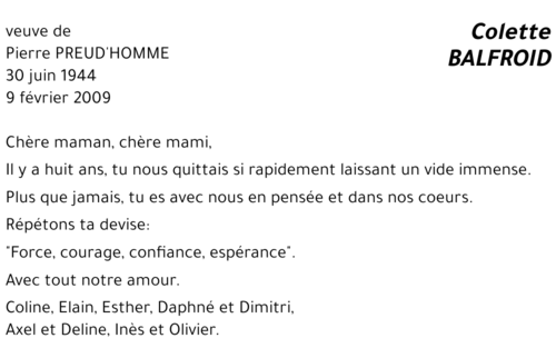 Colette BALFROID