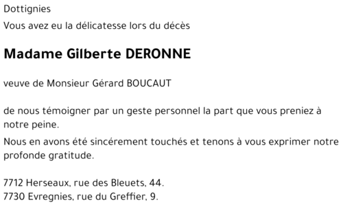 Gilberte DERONNE