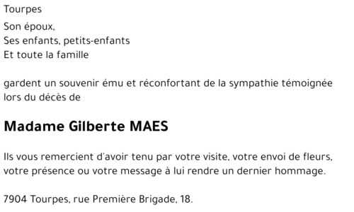 Gilberte MAES