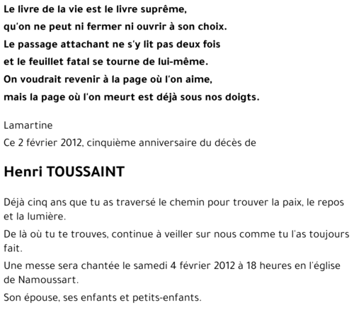 Henri TOUSSAINT