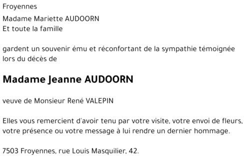 Jeanne AUDOORN