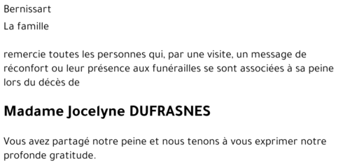 Jocelyne DUFRASNES