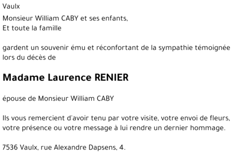Laurence RENIER