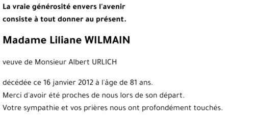 Liliane WILMAIN