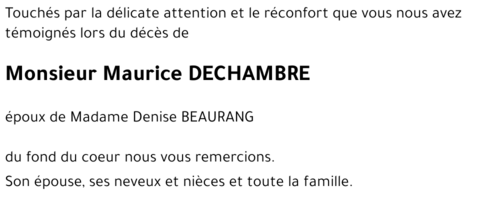 Maurice DECHAMBRE