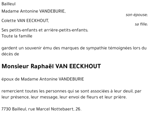 Raphaël VAN EECKHOUT