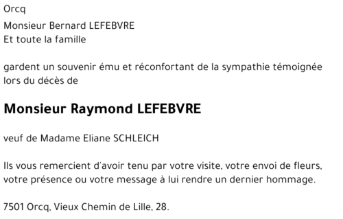 Raymond LEFEBVRE