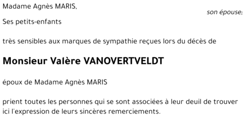 Valère VANOVERTVELDT