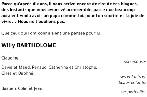 Willy BARTHOLOME