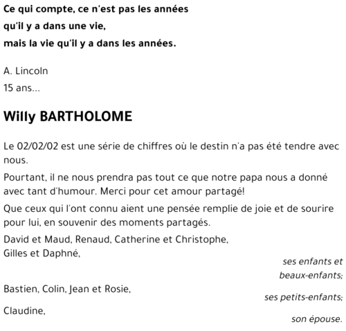 Willy BARTHOLOME