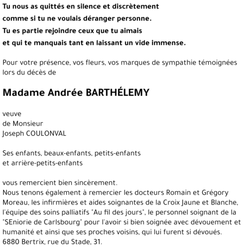 Andrée BARTHÉLEMY