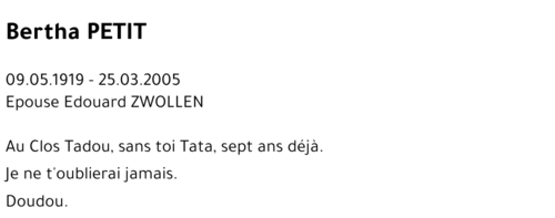 Bertha PETIT