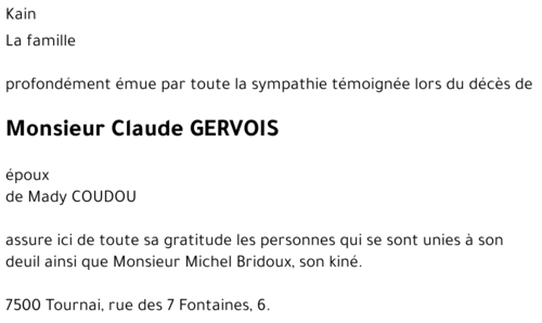 Claude GERVOIS