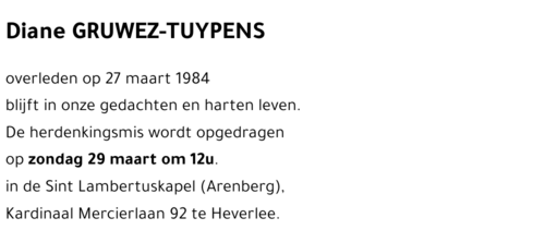 Diane GRUWEZ - TUYPENS