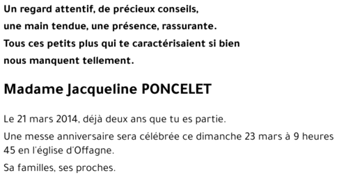 Jacqueline PONCELET