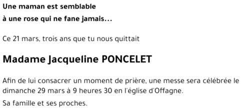 Jacqueline PONCELET