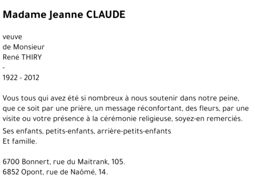 Jeanne CLAUDE