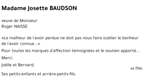 Josette BAUDSON