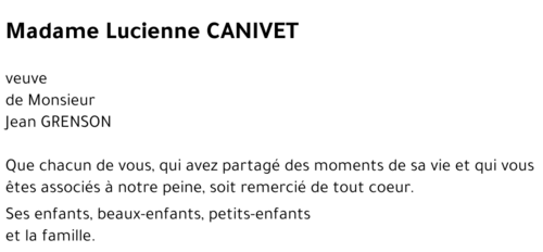 Lucienne CANIVET