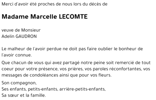 Marcelle LECOMTE