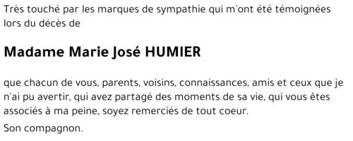 Marie José HUMIER